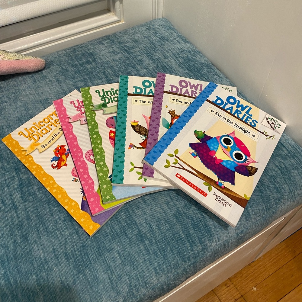Owl Diaries and Unicorn Diaries -6 books by Rebecca Elliott excellent condition